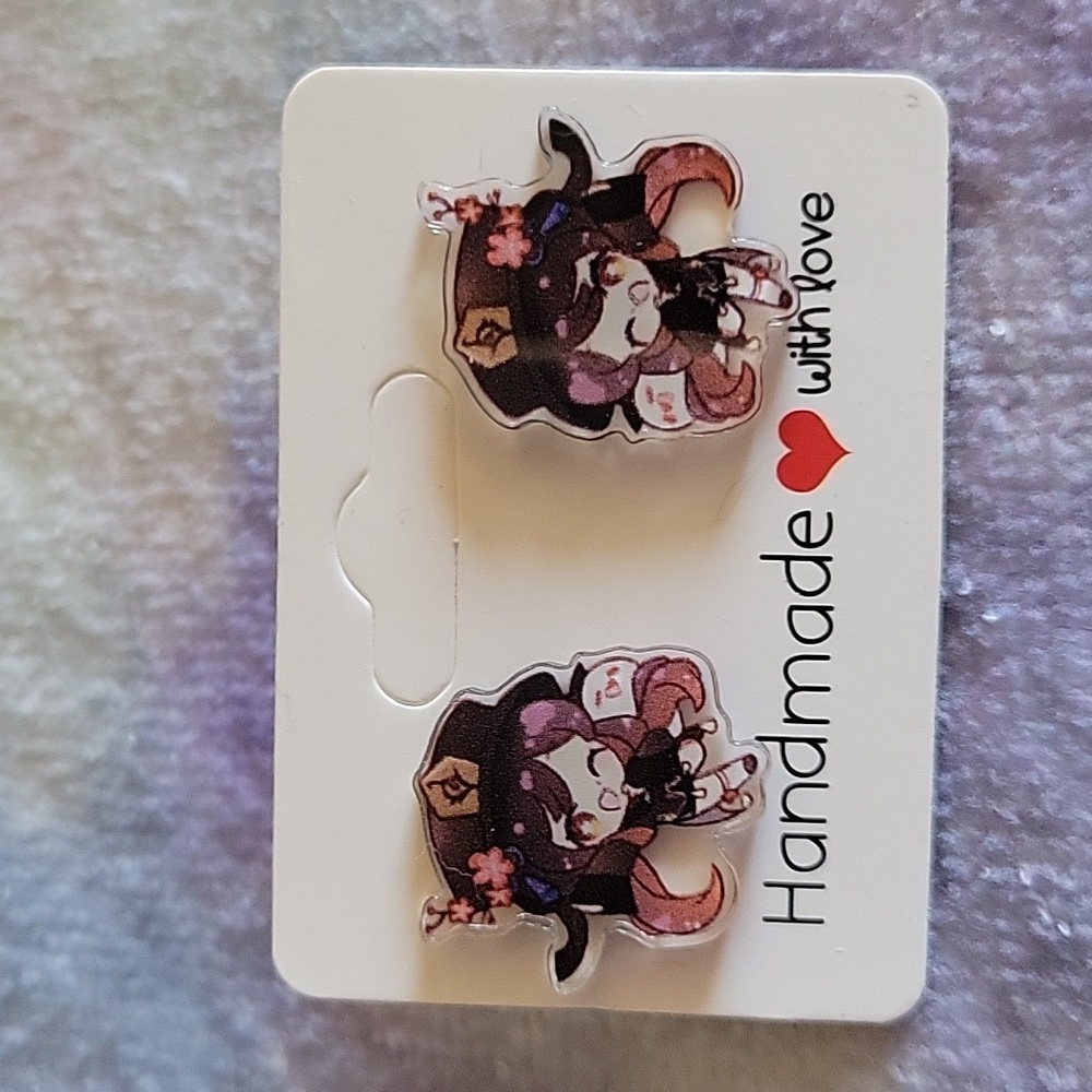 NWT Handmade Hu Tao Genshin Impact Earrings